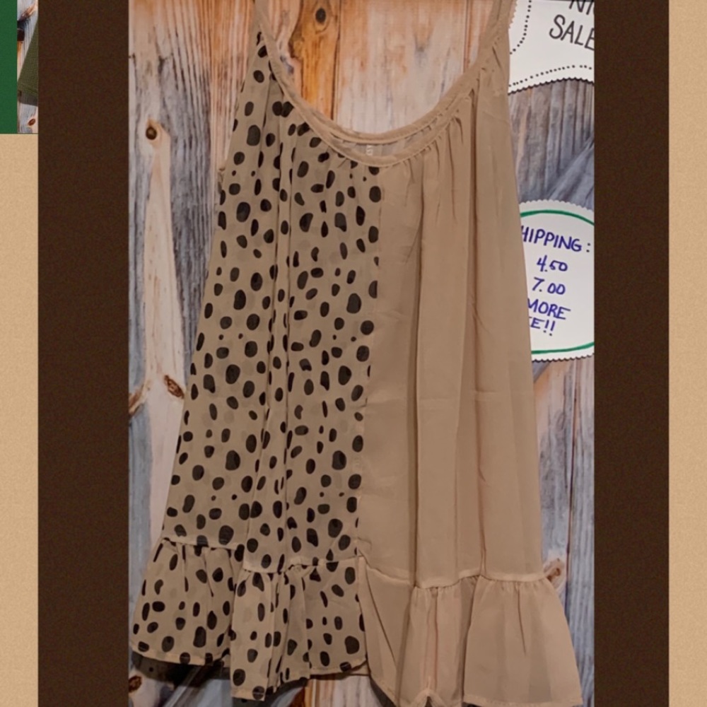 Brand New Tank! Sheer with leopard print and tan!